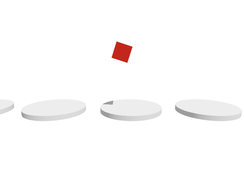 Jumping Cube on Infinite Platform ClayGL example