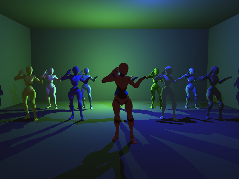 Dancing Groups ClayGL example